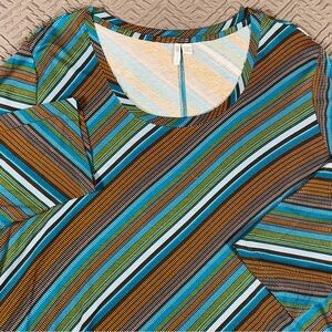 Cato Plus Size Knit Top Green Brown Gold Size 26/28 EUC